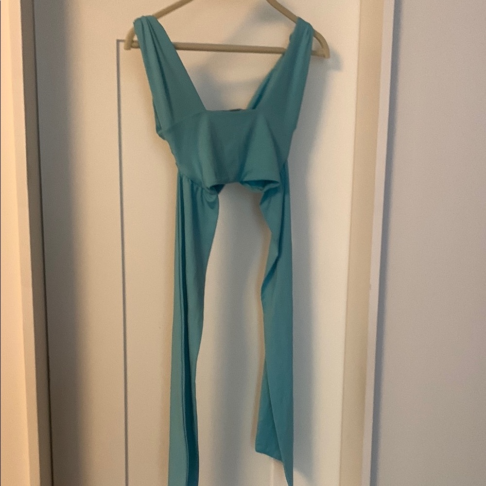 Lioness Blue Wrap Crop Top with Adjustable Straps - Picture 3 of 3